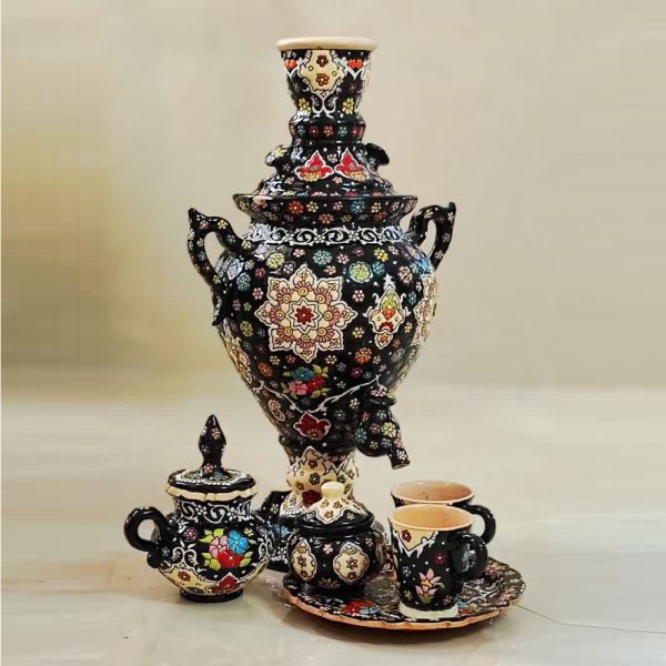 سرویس سماور | میناکاری روی سفال