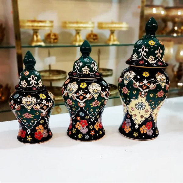 جینجر جار | سرویس پا سماوری | میناکاری روی سفال